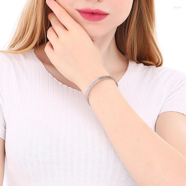 Bracelet PolishedPlus Personnalisé VOUS POUVEZ LE RÊVER Bracelet Lettre Creuse En Acier Inoxydable Simple Personnalisé Pour Femmes Fille Cadeaux