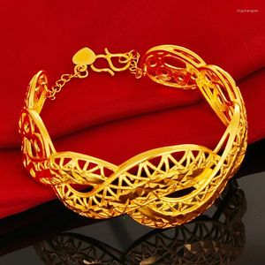 Bangle de popodion bijoux Vietnam Hollow Bracelet Women's Open Gold plaqué DD30353