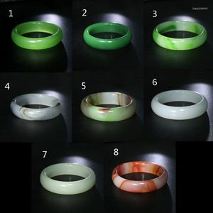 Bracelet Porsperity Verre Imitation Jade Hoop Bracelet Vert Mode Bijoux Fille 40GB