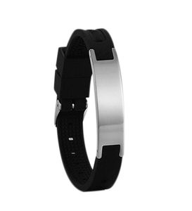 Bracelet Power Bio Elelents Bracelet d'équilibre énergétique Bracelet magnétique noir Silicone233r4591271