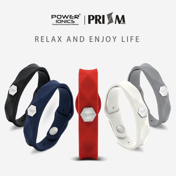 Brazalete Power Ionics Prism impermeable hombres mujeres iones germanio moda deportes salud pulsera pulsera regalos caja dura