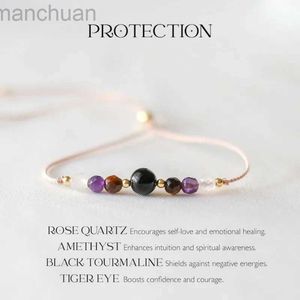 Bracelet en cristal de protection Bangle |Bracelet en cristal de guérison fait à la main en tourmaline noire qui s'adapte à ses bijoux de protection ldd240312