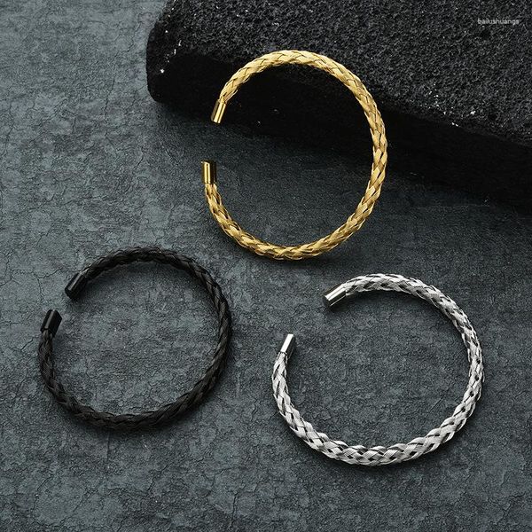 Bracelet Punk en maille tressée, personnalité ouverte, gothique, tendance, bijoux, cadeau, vente en gros