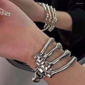 Bangle Punk Skeleton Claw Arm Cuff Pulseras para mujer