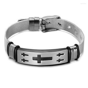 Bracelet Punk Style Croix Bracelets Réglables En Acier Inoxydable 316L Bracelet De Montre Bracelet Pour Hommes Bijoux