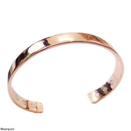 Bangle Pure Copper Magneet Energie Gezondheid Open Goud Eenvoudige Magnetische Armband Bio Gezonde Healing