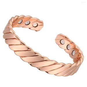 Bracelet Pur Cuivre Hommes Énergie Magnétique Réglable Femme Vintage Large Bracelets Bracelets Pour Femme 15000 Gauss