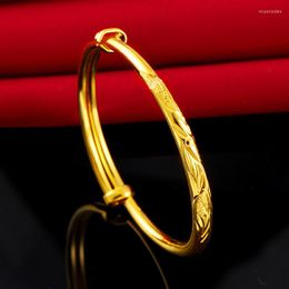 Bangle pure gouden kleur armband voor kinderen Dragon Phoenix Girl's Apparseabale Pulseira Femme Gifts Children Bijoux