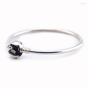 Bangle QANDOCCI 925 Sterling Zilver Roze Lint Sluiting Armband Armbanden Compatibel met Europese Sieraden Dames Stijl Groothandel