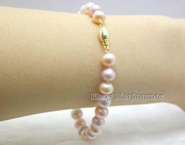Bracelet Qingmos Fashion Bracelet de perles d'eau douce naturelles pour femme avec 7-8mm rose et violet 7.5 "bijoux Bra104