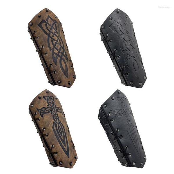 Bracelet R2LE Bracer Embossed Norse Symbol Faux Leather Arm Armors Cosplay Costume