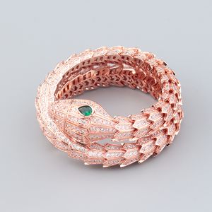 Bangle echte 18k roségouden zilveren armband damesarmband dames heren vriendschapsarmbanden Double Snake oneindigheid Luxe designer sieraden Par