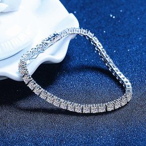 Bangle Real 4 mm moissanite sprankelende volledige diamant GRA 925 sterling zilveren bruiloft verlovingsfeest sieraden armband voor vrouwen mannen