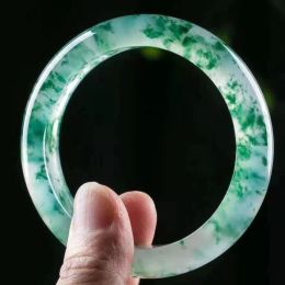 Bangle Real Jades Bangles Femmes Fine Jewelry Accessoires Natural Jadeite Myanmar Stone Bracelet pour copine Mom Gifts LL