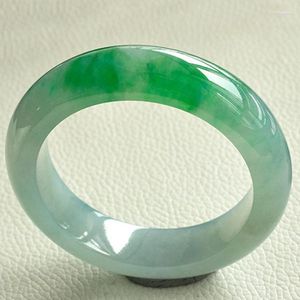 Bracelet véritable Myanmar vert jade sculpté à la main fleur jadéite Bracelet pour femmes bijoux