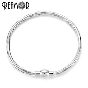 Bangle Reamor in de uitverkoop 5 stuks 316l roestvrij staal metalen slangenketting armband magnetische sluiting Basic damesarmband DIY sieraden maken cadeau