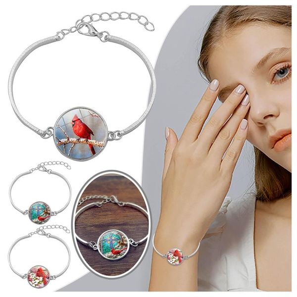 Brazalete Red Bird Time Pulsera de piedras preciosas Lady Jewelry Bikini Competition Set