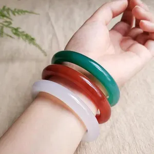 Bangle Rood Groen Agaat Vrouwen Fijne Sieraden Accessoires Echte Natuurlijke Witte Ronde Armbanden Armband Voor Vriendin Moeder Cadeau