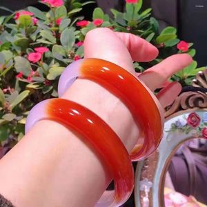 Bracelet rouge blanc bicolore jadéite Myanmar certifié Jade Bracelets femmes bijoux fins véritable Birmanie Jades pierre Bracelets