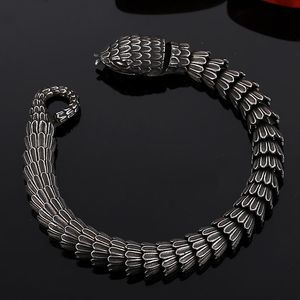 Bangle Retro 316L Rvs Snake Schaal Armband Voor Mannen Gegoten Metaal Mannen Armband Cool Mannelijke Sieraden Verjaardagscadeaus Voor Vriendje