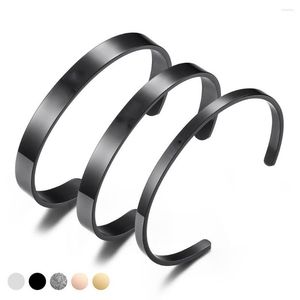 Bracelet rétro noir Simple manchette bracelets pour hommes garçon 4 MM/6 MM/8 MM largeur Bracelet en acier inoxydable Punk mâle bijoux