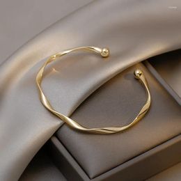 Bracelet rétro classique premium torsadé bracelet en métal plaqué or pour femmes 2023 mode filles bijoux uniques accessoires cadeaux Pulseras