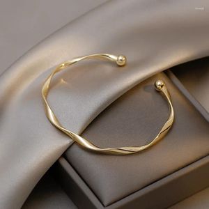 Bracelet rétro classique premium torsadé bracelet en métal plaqué or pour femmes 2023 mode filles bijoux uniques accessoires cadeaux Pulseras