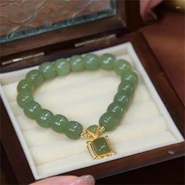 Bangle Retro Imitation Jade Pendant Square Bracelet Bracelet Fashion Fashion Girls Elegant Jewelry Accessoires Fine de luxe