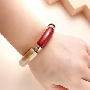 Brazalete Retro nicho temperamento curvo tubo de bambú grano de mármol joyería de moda pulsera de mujer brazaletes de mujer regalos para ella