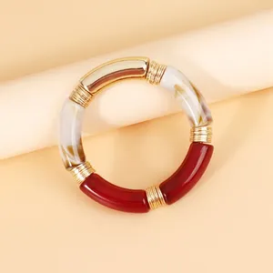 Bracelet Style rétro Bracelet extensible pour femmes femme tempérament vintage résine acrylique bijoux modernes