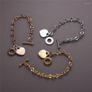 Bangle romantische prachtige hart hanger roestvrijstalen ketting armband dames elegant cadeau voor vriendin voorstel sieraden