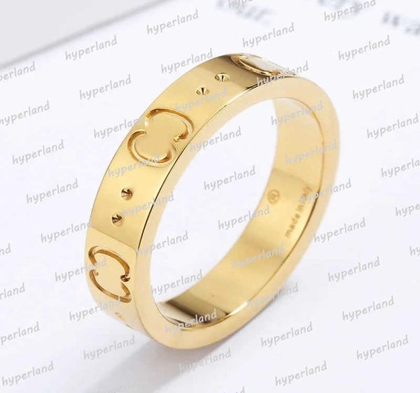 Bangle Rose Gold Designer anneaux pour hommes Hip Hop Femme Love Couple Ring Engagement For Women Luxury Jewelry Retro 925 Silver Letter AN5428057