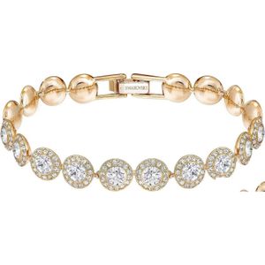 Bracelet Rovski Crystal Jewelry Bracelet Or Rose Coffret Original Drop Livraison Bracelets Dhacp