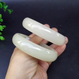 Bangle Ruifan Hoge Kwaliteit Witte Jade Bangle Armband Charme Jadeïet Sieraden Mode Amulet Geschenken voor Vrouwen Fijne Sieraden YBR583 231021