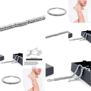 Braceux Bracelet en acier inoxydable Bangle Runda Mens en acier inoxydable Taille réglable 22 cm Charmes de mode à la main Men de luxe Men Drop Livraison JE DHK8T