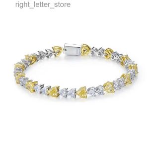 Bracelet en argent bracelet en argent diamant jaune en forme de coeur 50 cents bracelet de fidélité plaquée or yq240409