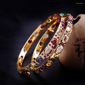 Bangle S925 Argent émail serti de bracelet naturel coloré Fabricants Direct Chaise