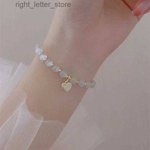 Bracelet en argent sterling bracele Bangle avec bracelet en forme de coeur diamant étincelant adapté aux cadeaux de bijoux exquis des femmes yq240409