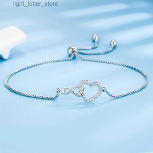 Bangle S925 Sterling Silver Heart Dames Bracelet Luxe kunstmatige diamantontwerper sieraden accessoires Holiday Boutique Gift YQ240409