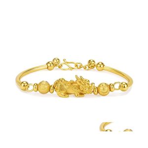 Bangle zand goud armband mannen vrouwen unisex polsbandje pixiu rijkdom en veel geluk veranderen sier armbanden armbanden drop levering sieraden dhmcu