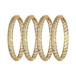 Bangle Saoedi-Arabië Goud Kleur Eenvoudige Holle Armbanden Voor Vrouwen Afrika Dubai Sieraden Ethiopische Bruiloft Bruid Gift