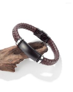 Bracelet vente en cuir corde Bracelets pour hommes personnalité Cool sauvage Sports de plein air bijoux tressé en gros bracelet Inte22