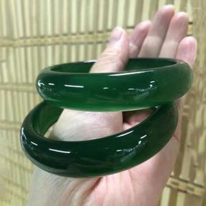 Bracelet Envoyer un certificat authentique bracelet de jade naturel hommes hommes vert foncé birma jades bangles fine bijoux petite amie