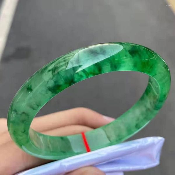 Brazalete de envío con certificado de jadeíta Natural, pulsera de Jade de Myanmar, joyería fina para mujer, brazaletes de Jades de Birmania para novia, regalo para mamá