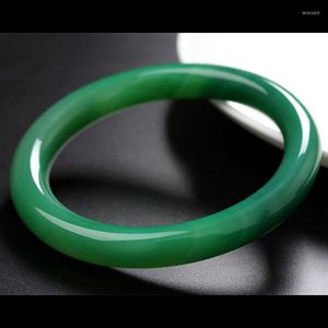 Brazalete Enviar certificado Jade verde real 7a Certificado Jades Pulsera de piedra Brazaletes Jadeíta Tallado a mano Esmeralda Joyería fina