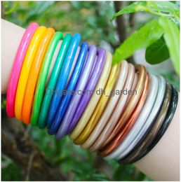 Bangle glanzende kleuren Boeddhistische Rush -pailletten Bracelet Fijn Bharm Girls Sile Plastic Glitter Jelly Lucky Charm Boeddha Licht Gift Pure Copp Otnzl