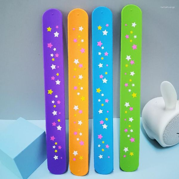 Bracelet Silicone Star Slap Bracelets Parti Dragonne 4 Couleurs Bracelet Pour Les Adolescents Enfants Classe Artisanat Loi Enfant Jouet