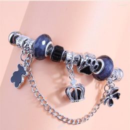 Bracelet couleur argent Pandor Bracelet bijoux pour femmes à la mode en acier cristal bracelets porte-bonheur bracelets Pulseras marque concepteur