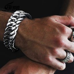 Bracelet couleur argent torsadé hommes Bracelets Bracelets en acier inoxydable 316L bracelet chaîne à main accessoire masculin Hip Hop Party Rock bijoux