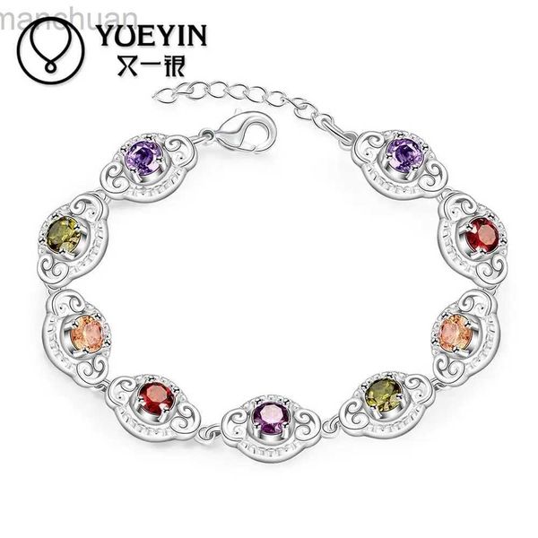 Bracelet plaqué argent Bracelet bracelets pour femmes bijoux de mariage Bracelet Pulseras Mujer vente en gros au détail brillant Bracelet ldd240312